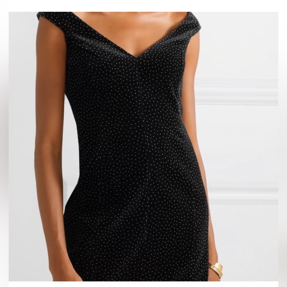 Theory Off The Shoulder Dress in Dotted Velvet